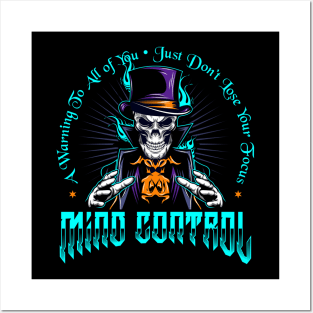 magician skull illustration Posters and Art